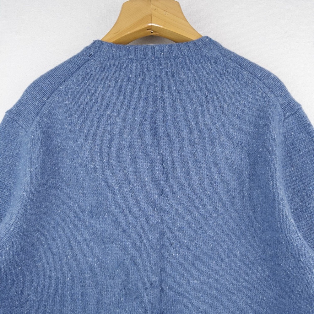 Polo Ralph Lauren Men's Large Blue Speckled Wool Blend Crew Neck Sweater - Picture 8 of 14